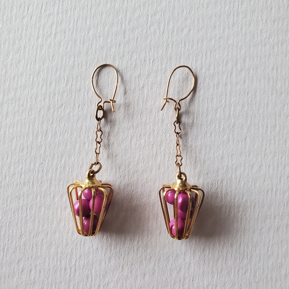 Vintage bird cage earrings